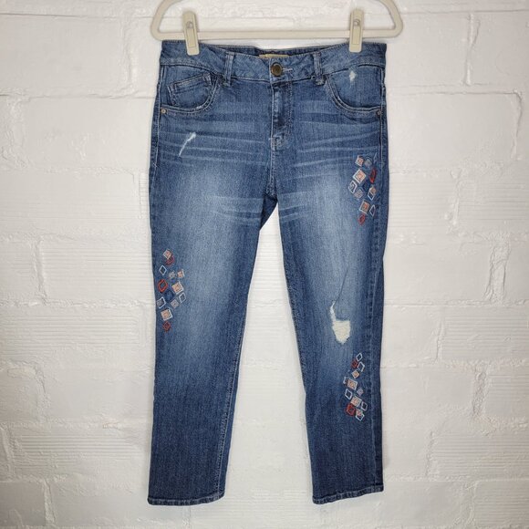 Democracy Denim - Democracy Women's Size 10 Jeans Girlfriend Distressed Embroidered